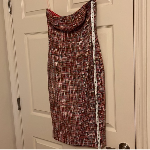 House of Cb Gabrielle Strapless Multicolor Tweed New Dress - Picture 9 of 9
